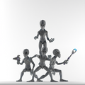 Roswell Grey Alien - Set of 4