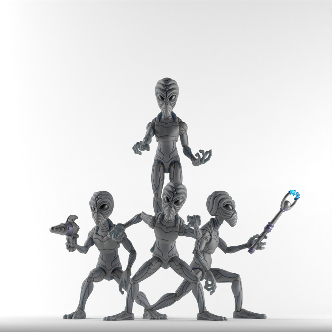 Roswell Grey Alien - Set of 4